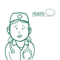 medical care design. nurse icon. flat illustration