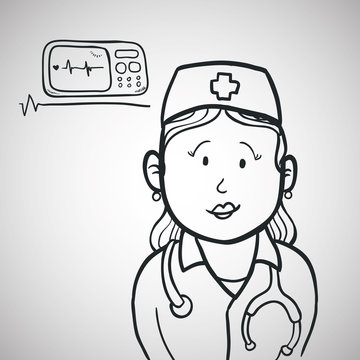 medical care design. nurse icon. flat illustration