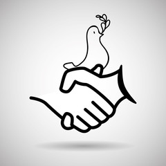 Help design. hand icon. flat illustration