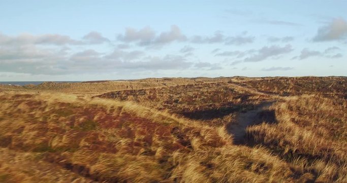 Luftaufnahme D&auml;nemark Thy VORUP&Oslash;R bei Sonnenaufgang