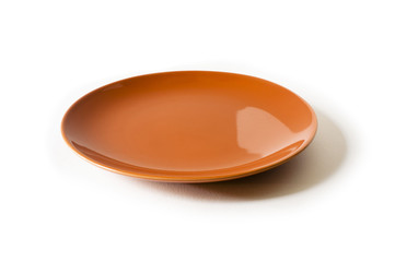 orange plate on white