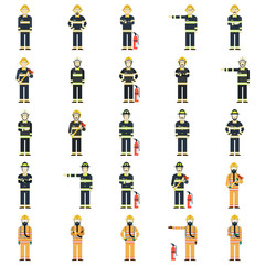 Fototapeta na wymiar Set of firemen