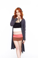 Fototapeta premium Happy Young Woman Isolated On White Background