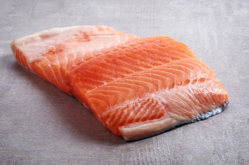 Fresh raw red salmon fillet