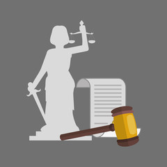 Law design. Justice icon. Grey background, vector illustration