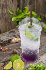ice blueberry soda drink