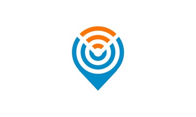 Gps wifi locator vector logo