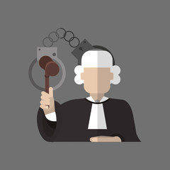 Law design. Justice icon. Grey background, vector illustration