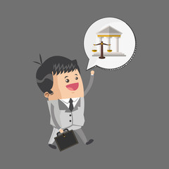 Law design. Justice icon. Grey background, vector illustration
