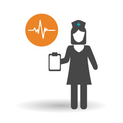Medical care concept. Nurse icon. White background