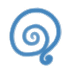 Watercolor blue spiral design for background. Vector grunge illustration.
