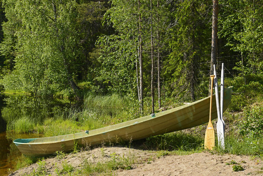Old boat on beach