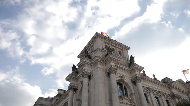 An amazing timelapse of german flag with sky in Berlin