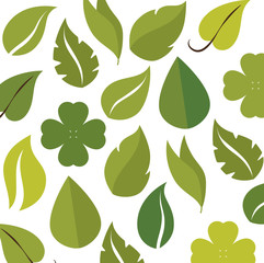 green leafs isolated design 