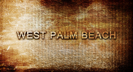 west palm beach, 3D rendering, text on a metal background © Argus