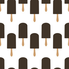 Ice cream seamless pattern. Popsicle seamless pattern. Bitten popsicle. Vector.