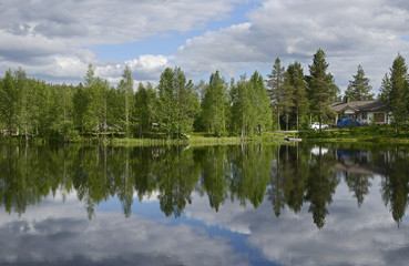 Fototapeta na wymiar Beautiful lake. Northern Finland