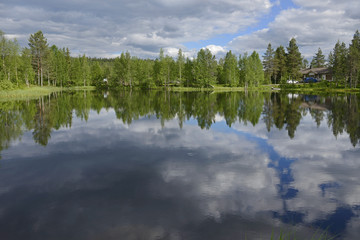 Fototapeta premium Landscape with a lake