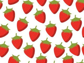 Strawberries seamless pattern. Vector background.