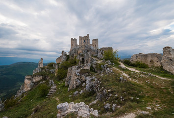 Fototapeta na wymiar Rocca Calascio, a mountaintop fortress or rocca in the Province of L'Aquila in Abruzzo, Italy.