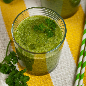 Green Vegetable Smoothie. Selective focus.