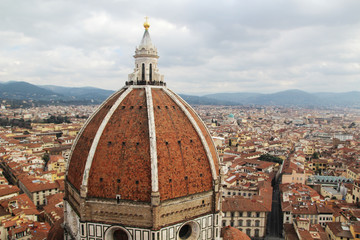 View of the cupola of Il Duomo Cathedral from Campanile tower, Florence