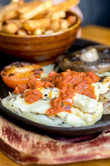 Grilled halloumi with chips