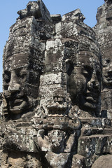 Fototapeta na wymiar Angkor Watt - Temple ruin walls of the khmer city of angkor wat - State monument