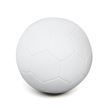 White soccer ball isolated on white background. 3d rendering.