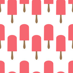 Ice cream seamless pattern. Popsicle seamless pattern. Bitten popsicle. Vector.