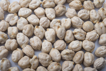 chickpeas on white background