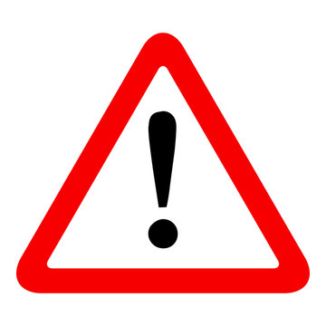 Warning sign icon, isolated on white background, vector illustration.