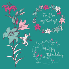 Fototapeta premium Lily for your greeting card