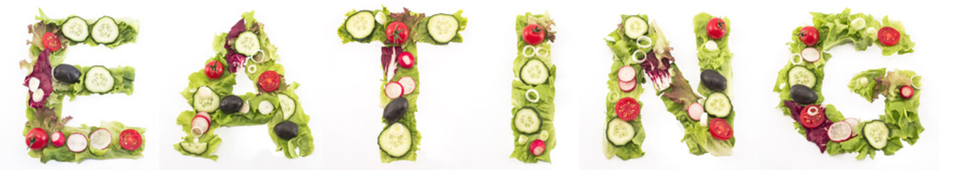 Word eating made of salad