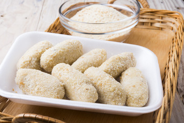 raw croquettes to fry in pan or in fryer