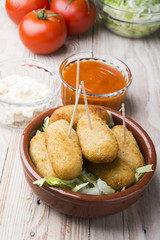 cod fish croquettes on dish