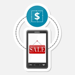 Ecommerce icon, Shopping design, Smart phone sticker