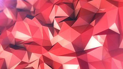 Abstract 3d rendering Red Low Poly Background