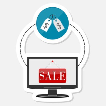 recommend clip art: Ecommerce icon, Shopping design, monitor sticker