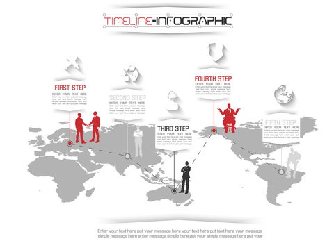 TIMELINE INFOGRAPHIC NEW STYLE  17 RED