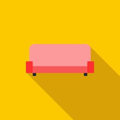 Sofa icon, flat style