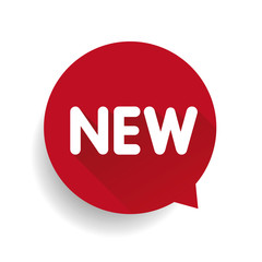 New label speech bubble vector red