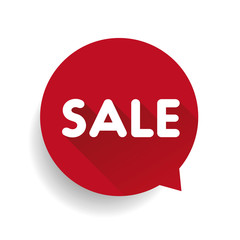 Sale label speech bubble vector red