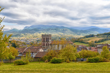 roman church in the Pyrenees mountains in France