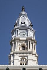 Fototapeta na wymiar Spire of Philadelphia's City Hall 