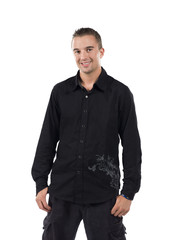 Fototapeta premium portrait of a happy young man posing against white.