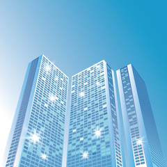 Fototapeta premium Architectural landscape with city buildings