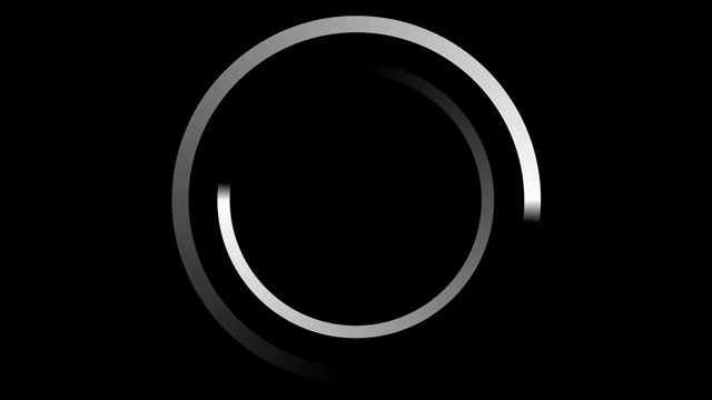Loading Circle Gradient w/ Alpha (24fps). A single gradient circle rotating and looping, similar to what a computer or video stream may display when buffering a signal or data.