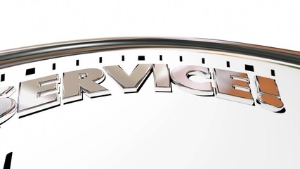 Fast Service Company Clock Time Speed Words 3d Animation