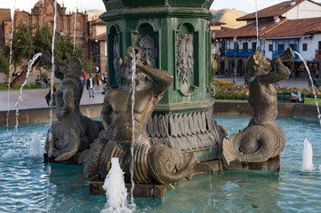 Fountain in the Plaza de Armas, Cusco, Peru